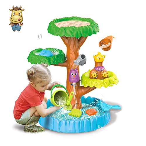YUDOXN Sand Wassertisch Sandspielzeug Kinder | Kleinkind Wassertisch | Kinder Sand Wassertisch und Spieltisch.Outdoor Spieltisch für Kinder Mädchen Junge (Tree-D)