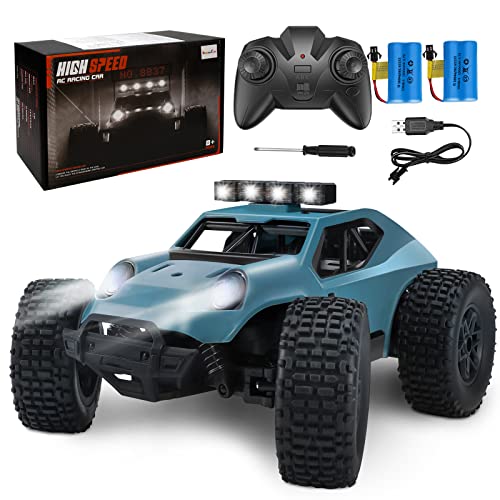 Kizeefun Ferngesteuertes Auto, 2.4Ghz 1/20 RC Auto Geländewagen 20 km/h Alle Gelände, Elektrisches Spielzeug, Offroad mit 2 AKKU 50min Spielzeit und LED Scheinwerfer, Geschenk für Kinder