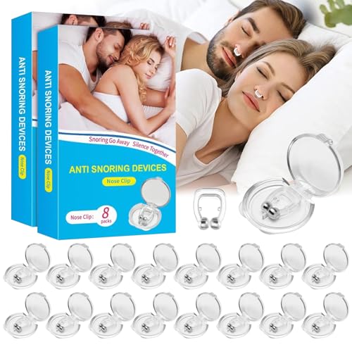 16 PCS Schnarchstopper, Anti Schnarch Nasenclip, Nasenspreizer, Silikon-Magnet-Nasenklammer, Wiederverwendbares Schnarchen Stopper, Gegen Schnarchen, Für Besseren Atmen und Schlaf