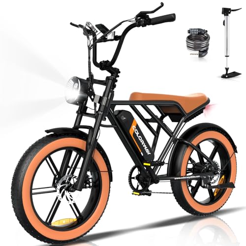 COLORWAY Elektrofahrräder –20 Zoll Offroad EBike, 250W Motor und 48V 15Ah Akku – leistungsstarkes elektrisches Pendlerfahrrad für Unisex-Erwachsene, 7-Gang, die Reichweite beträgt 45–100 km.