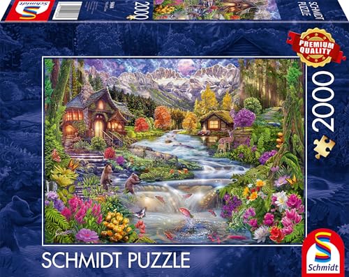 Schmidt Spiele 58868 Flussidyll in den Bergen, 2000 Teile Puzzle