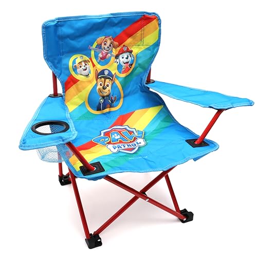 Toyland® Paw Patrol Pups Klappbarer Campingstuhl für Kinder mit Getränkehalter und Aufbewahrungstasche – Perfekt für Campingausflüge, Strand und Garten