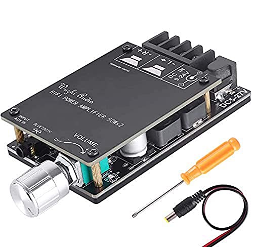 ZHITING 2x50W Bluetooth 5.0 HIFI Verstärker Board TPA3116D2,Digital Stereo Audio Amp Board Dual Channel DC 5V-27V con Filtro de Alta fidelidad