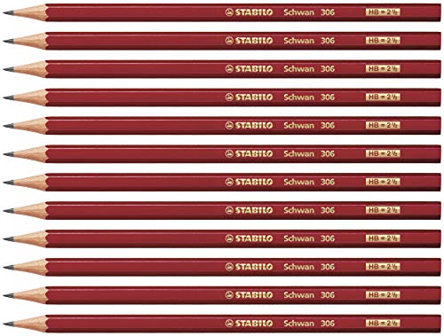 STABILO - Bleistift - Schwan in rot - Härtegrad HB - 12er Pack