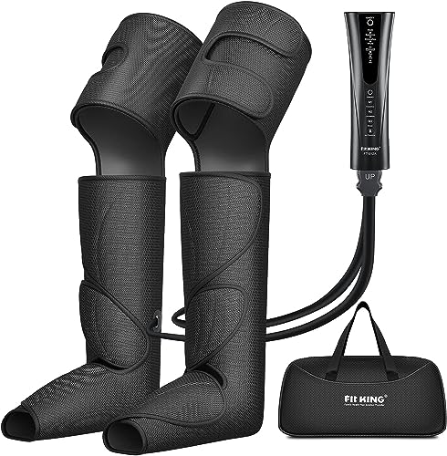 FIT KING Beinmassagegeräte, Kompressionsstiefel für Unruhige Beine Oberschenkel Füße Lymphdrainage Gerät Hilft, Muskelkater und Schwellungen zu lindern