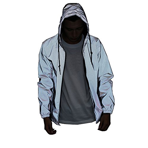 NewL 360 Reflektierende Herrenjacke Unisex schwarzes Netz Full Reflective Jacke (XXL)