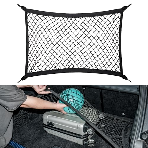 VEHIRIE Gepäcknetz Auto Kofferraumnetz, Universal 70 x 50 cm Elastisch Kofferraum Netz Organizer, Gepäckschutznetz, ladungssicherungsnetz Geeignet für VW, Audi, Ford, BMW, Opel und andere Autos, SUVs