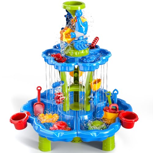 Doloowee Wasserspieltisch für Kinder, Sand- und Wassertisch Wasserspielzeug Kinder Outdoor Garten Spielzeug für Jungen und Mädchen 3 4 5 6 7 8 Jahre alt