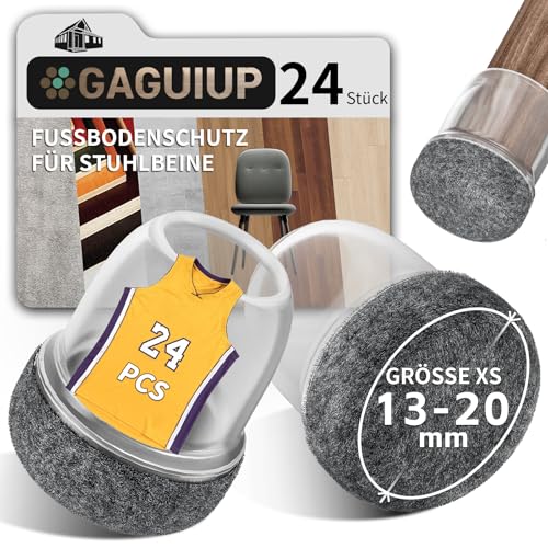 24 Stück Stuhlbeinkappen,Schwarz Schutzkappen für Stuhlbeine Mit Filz,Filzgleiter,Silikon Schutzkappen für Stuhlbeine Schräge,0.75inch Stühle für Verschleißfeste Stuhlbeinschoner