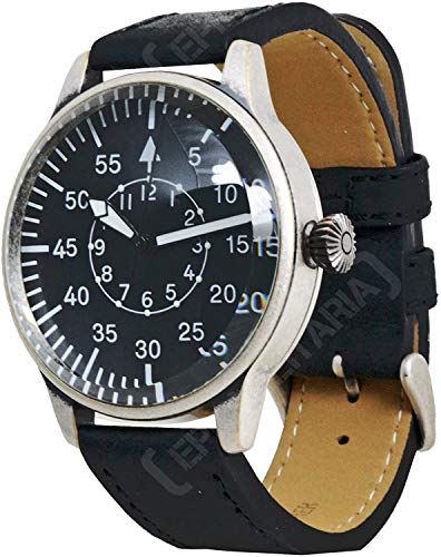 FLIEGERUHR Retro MECH.MIL-TEC Black DIAL, Einheitsgröße