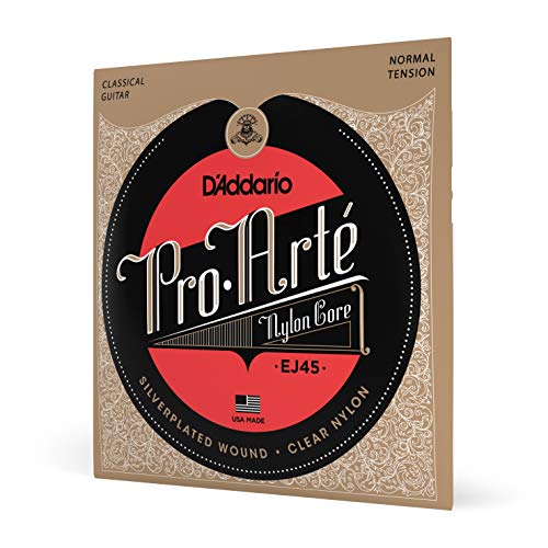 D'Addario Gitarrensaiten Konzertgitarre | Akustikgitarre | Akustik Gitarre Saiten | Classical Guitar Strings | EJ45 EJ44 Pro-Arte Nylonsaiten für Klassikgitarre 1er-Pack Normal Tension