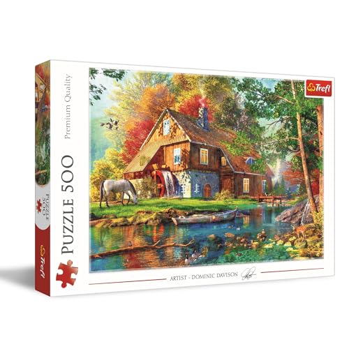 Puzzle 500 Ferienhaus am Fluss