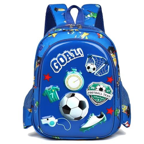 LUKIUP Schulrucksack für Jungen,Grosse Kapazität Grundschulrucksack, Verstellbare Gurte, Wasserdicht Leichtgewicht Schulranzen Groß für ab der 1-7.Klasse Jungen Mädchen Schule Geschenke(Fußball)