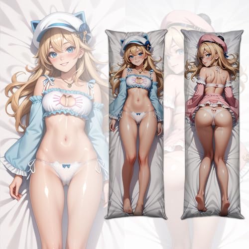 Anime Pillowcase Hentai Anime Art Waifu Uncensored Dakimakura Körperkissen Anime Doppelseitig bedruckter Kissenbezug Kissenbezug Kissen (Peach Skin / 2way)