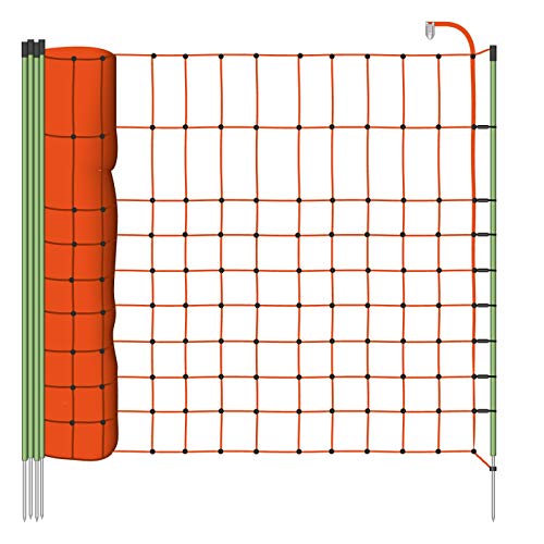 VOSS.farming 50m Wildschutz-Netz, 65cm, 1 Spitze Weidezaunnetz, Weidezaun, Hühnerzaun, zur Abwehr gegen Fischotter Garteneinzäunung Beetschutz Hundezaun Katzenzaun