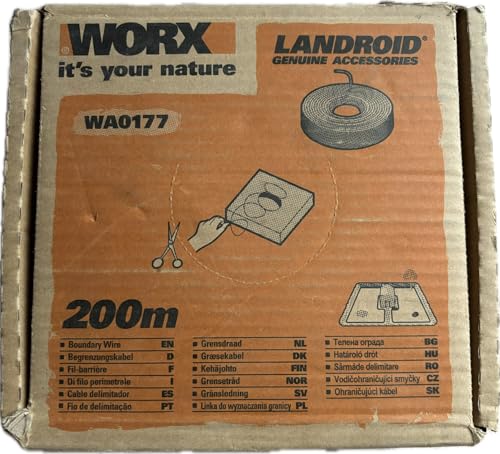 WORX WA0177 Begrenzungsdraht für Landroid Mähroboter – 200m stabiles Begrenzungskabel zum Eingrenzen des Mähbereiches – ordentliches Mähen – idealer Zubehöhr für deinen Mähroboter