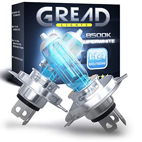 Gread - 2x H4 Frontscheinwerfer Halogenlampe - superwhite - 8500k 55W - eintragungsfrei