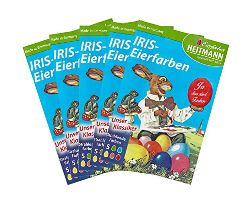 Heitmann Eierfarben 4102AMZ - Iris Eierfarben zum Kochen, 5er Set