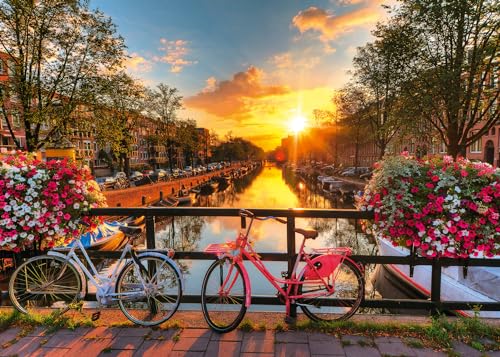 Ravensburger Puzzle 12000662 1000 Teile Fahrräder in Amsterdam - Farbenfrohes Puzzle für Erwachsene und Kinder in bewährter Ravensburger Qualität