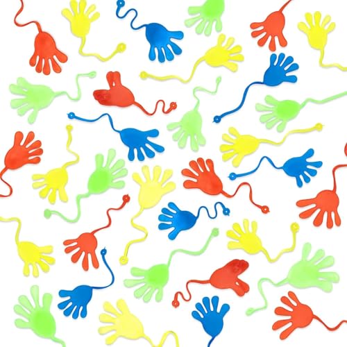 YEWCEP 50 Stück Klatschhand für Kinder, Buntes Klatschhand Spielzeug für Kinder, Klebrigkeit Klatschhände Set, für Kindergeburtstag Geschenk Party Mitgebsel, Geeignet für Den Kindergeburtstag