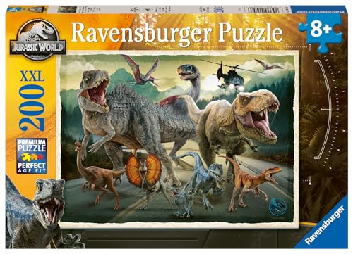 Ravensburger Kinderpuzzle 12001058 - Das Leben findet einen Weg - 200 Teile XXL Jurassic World Puzzle für Kinder ab 8 Jahren
