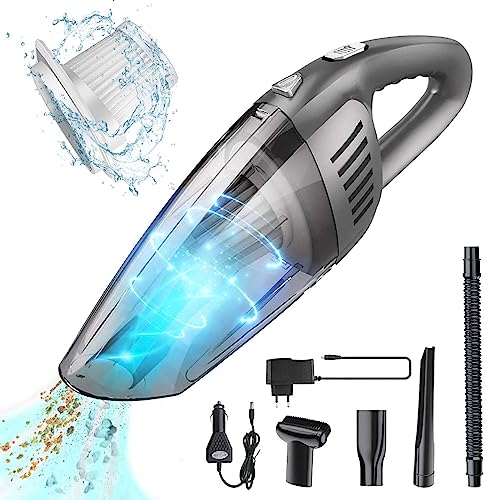 Fourward Handstaubsauger Autostaubsauger 8000Pa, Kabelloser Wiederaufladbar Staubsauger 120W Starke Motor für Auto Zuhause Wohnmobil Tierhaare