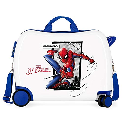 Marvel Spiderman Action Kinder-Koffer Blau 50x38x20 cms Hartschalen ABS Kombinationsschloss 34L 2,3Kgs 4 Räder Handgepäck