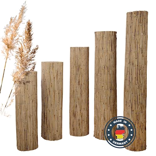 Natursache Sichtschutz | Premium Schilfrohrmatte als Sichtschutz Zaun, Blickschutz und Windschutz | Schilfrohr 1 x 3 m (HxL) Schilfmatte für Balkon, Terrasse und Garten | natur Sichtschutzstreifen