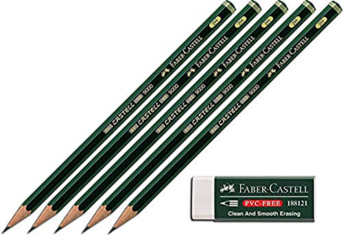 Faber-Castell 188121 - Radierer 7081 N PVC-Free, Kunststoff (Bleistifte 2H + Radierer, weiß)