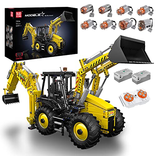 Mould King 17036 Technik Schwerlast Baggerlader Modell bauset ferngesteuert Elektrisch 2239 Pcs Bulldozer Klemmbausteine Bausatz Technologie für Kinder, Kran-Spielzeug, Geschenk