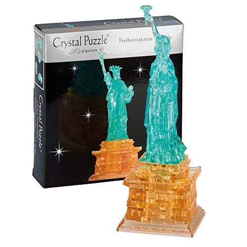 Crystal Puzzle | 3D Freiheitsstatue | Transparentes Design | 78 Teile | Bausatz für Kinder und Erwachsene | HCM Kinzel