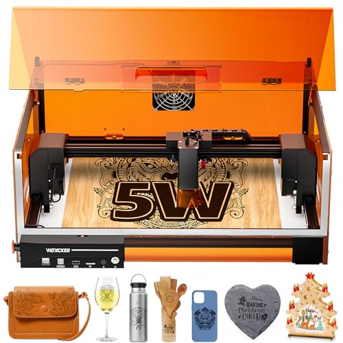Laser Graviermaschine, L2 MAX 5.5W Beiliegender Lasergravur Maschine, CNC Graviermaschine Hochpräzise Laser Cutter, Gravieren und Schneiden Holz Metall Glas Geeignet für Anfänger