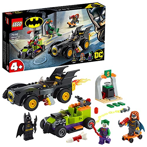 LEGO 76180 DC Batman vs. Joker: Verfolgungsjagd im Batmobil, Set mit Autos und Superhelden für Kinder ab 4 Jahre