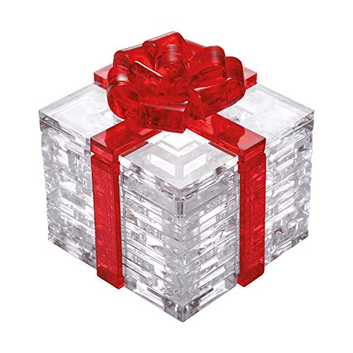 Crystal Puzzle | 3D Geschenk Rot | Transparentes Design | 38 Teile | Bausatz für Kinder und Erwachsene | HCM Kinzel