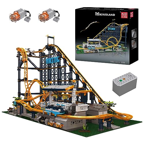 Mould King Technik Achterbahn Set, 3238 Teile Vergnügungspark Loop Coaster Modellbausteine für Erwachsene, MOC Klemmbausteine Bausatz Spielzeug