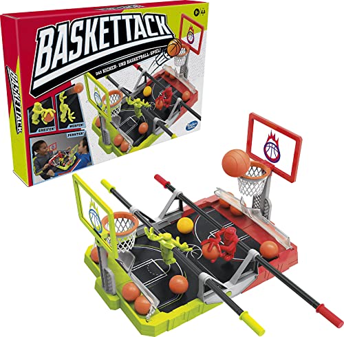 Hasbro Baskettack Spiel, das Kicker- und Basketball-Spiel, Tischfußball als Basketball, für Kinder ab 8 Jahren, 2 Spieler