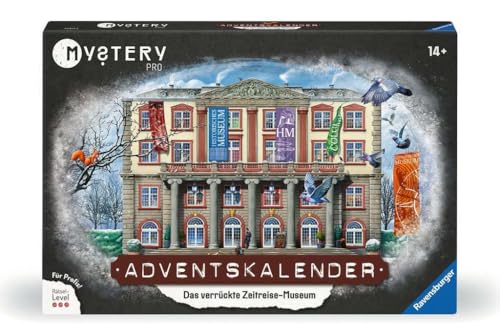 Ravensburger 23853 - Mystery PRO Adventskalender - Das verrückte Zeitreisemuseum - 24 Rätsel für EXIT-Begeisterte ab 14 Jahren, Profi-Level mit schwierigen Rätseln