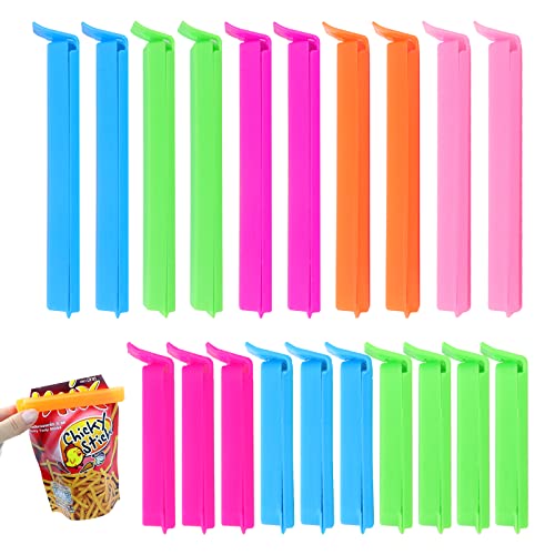 Redamancy 20 Stück Verschlussclips, Länge 7.5/11cm Lebensmittel Clips, Mehrere Farben Clips für tüten, Verschlussklammern Clips für Versiegeln Gefrierbeutel, Snacks, Nüsse, Kaffee