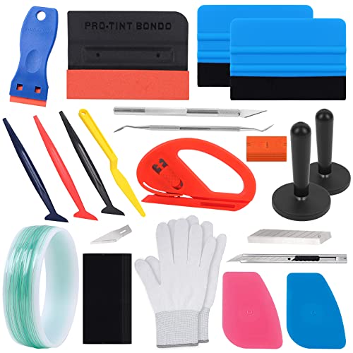 Auto Vinyl Werkzeug Kit, Autofolie Rakel Set für Tönungsfolie Auto Wrap Autofolien Tönungsfolie Lackschutzfolie Set Wraps Tool Micro Rakel Filzrakel Folienschneider für Car Wrapping Folie, 35 STK