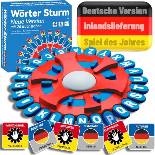 BLOOOK Wörter Sturm Spiel,Wortspiel,Spiel des Jahres 2025,Buchstaben Lernen Spiel,Spiele ab 6 Jahre,Lernspiele ab 7 Jahre,Magnetspiel,Ostergeschenke Kinder,Spiele Erwachsene,Neue Spiele 2025