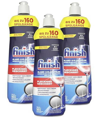 Finish Glanz- & Klarspüler – Für strahlendes und trockeneres Geschirr ohne Wasserflecken – Megapack mit 3 x 800 ml