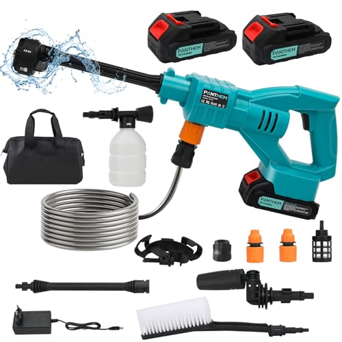 6-in-1 Akku Hochdruckreiniger für Makita 18V, Mobiler Hochdruckreiniger Pistole mit 3000mAh panthem Akku Ladegerät, Tragbarer Akku-Druckreinigerpistole für Auto, Haus, Rasen, Garten, Zaun