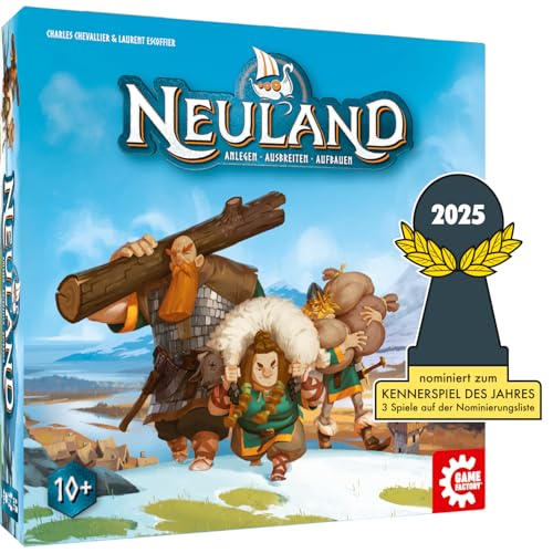 Game Factory 646080 Neuland, strategisches Familienspiel ab 10 Jahren, taktisches Brettspiel für 2-4 Spieler, Gesellschaftsspiel