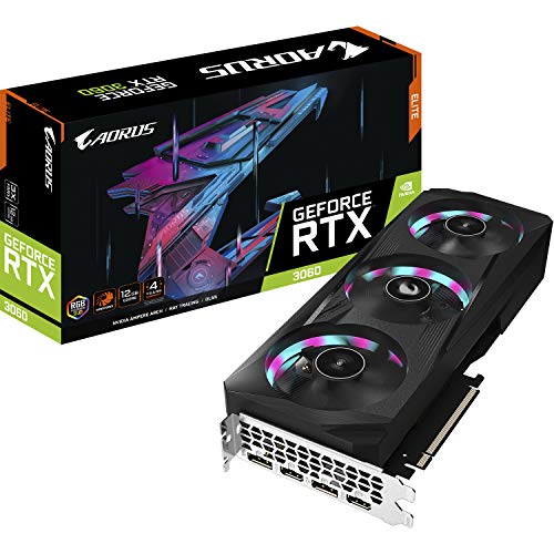 Gigabyte AORUS GeForce RTX 3060 Elite 12GB V2 LHR Grafikkarte, GV-N3060AORUS E-12GD V2