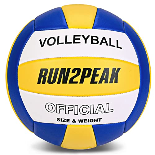 RUN2PEAK Soft Touch Volleyball Ball Weicher Beachvolleyball Offizielle Größe 5 Indoor Outdoor Vollyball Wasserfest Beach ball für Spiel Gym Pool Volleyball-bälle (Unaufgepumpt)