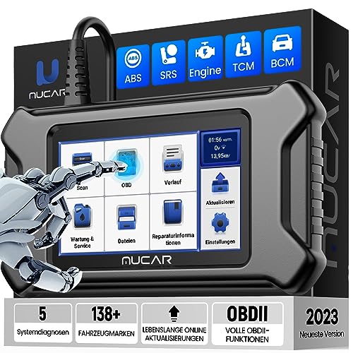 mucar OBD2 Diagnosegerät Mit Bluetooth, 2023 CS5 Diagnosegerät Auto Mit 5 Systemdiagnosen (Motor/SRS/ABS/BCM/Getriebe), KFZ Auslesegerät, Android 7.0, Kostenlos Aktualisierungen