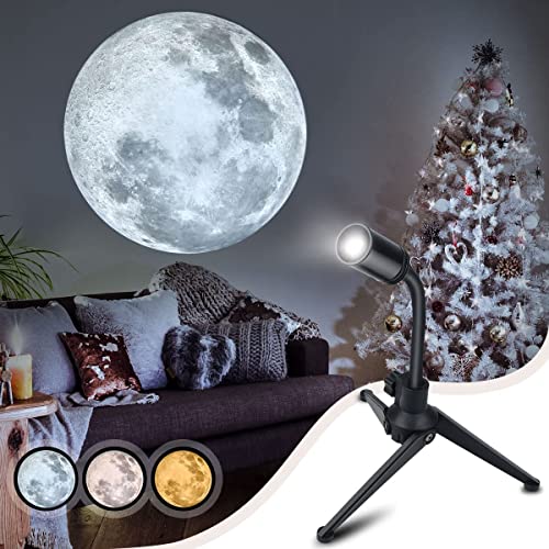 COLEESON Planet Lampe Erde Mond Projektorlicht mit Foto, USB-Anschluss, 360 ° drehbares romantisches Vision-Stimmungslicht, geeignet für Fotografie, Selfie, Wohnzimmerdekoration (Moon Earth)