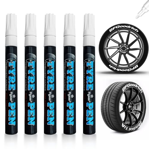 UICCVOKK Auto Reifen Stift Weiß, Hohe Kapazität Reifenstift, Wasserfest Auto Reifenmarker, Reifen Lackstifte, Lackstift Weiß, Weißer Reifenmarker, Weiß Wasserfest für Auto Motorrad Reifen Graffiti