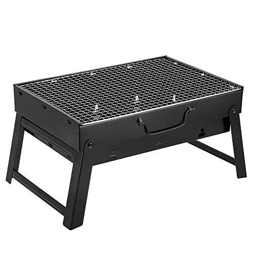 AGM Holzkohlegrill Picknickgrill Edelstahl Grill Portable grill Abnehmbare BBQ Grills camping grill,für Gartenpartys im Freien(43.5 x 30 x 24 cm)