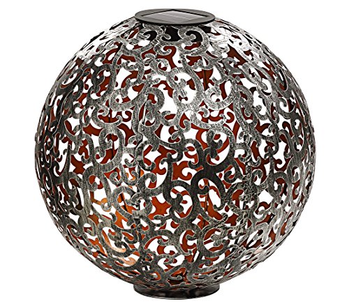 Dehner Solarkugel Luanda, Ø 30 cm, Metall, silber/kupfer